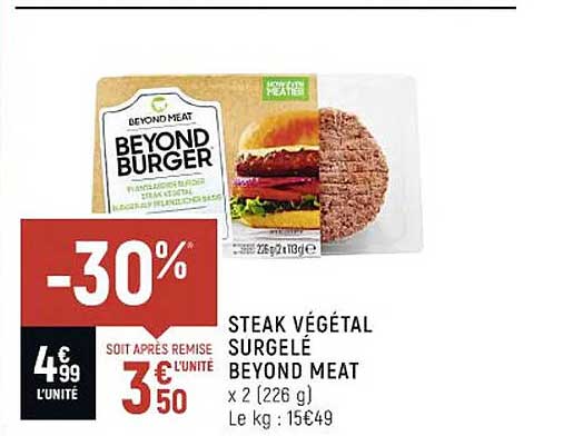 steak végétal surgelé beyond meat