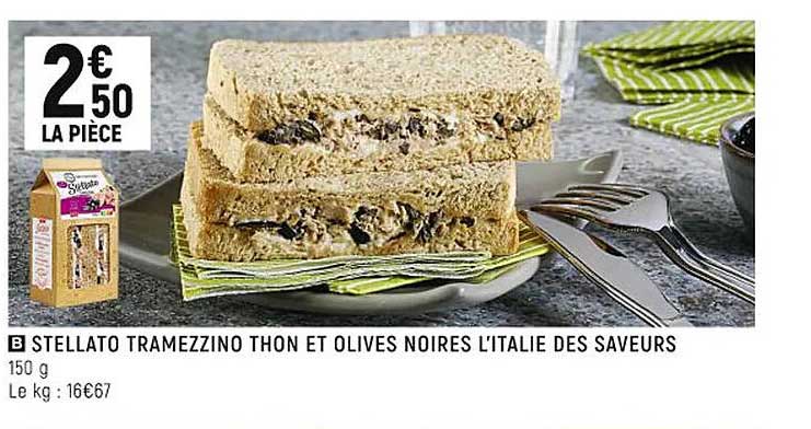 stellato tramezzino thon et olives noires l'italie des saveurs