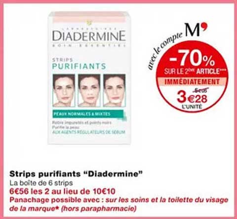 strips purifiants "diadermine"