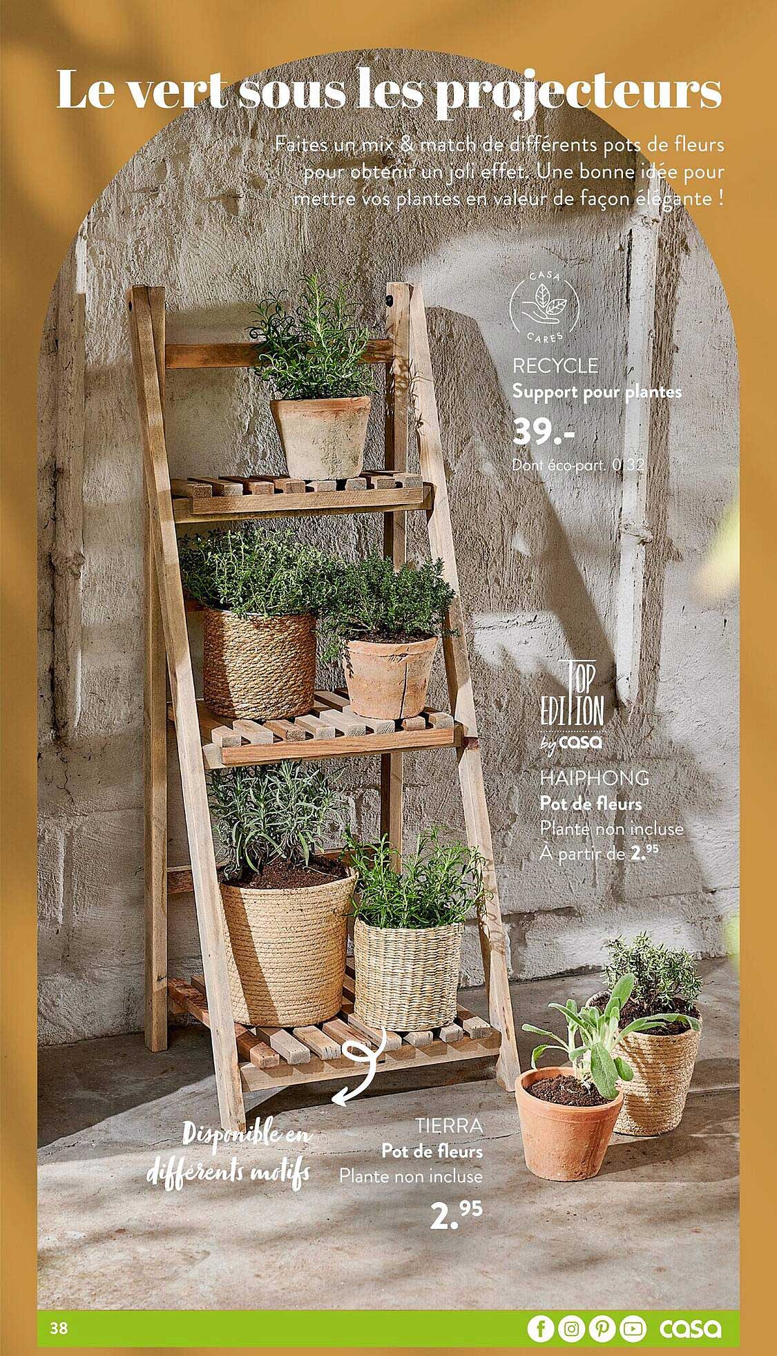 support pour plantes recyclé, pot de fleurs haiphong, pot de fleurs terra