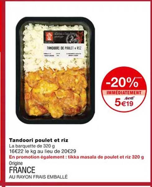 Tandoori Poulet Et Riz