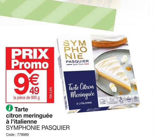 tarte citron meringuée à l'italienne symphonie pasquier