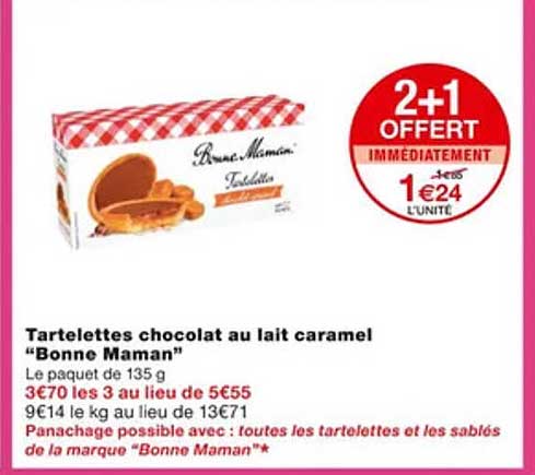 tartelettes chocolat au lait caramel "bonne maman"