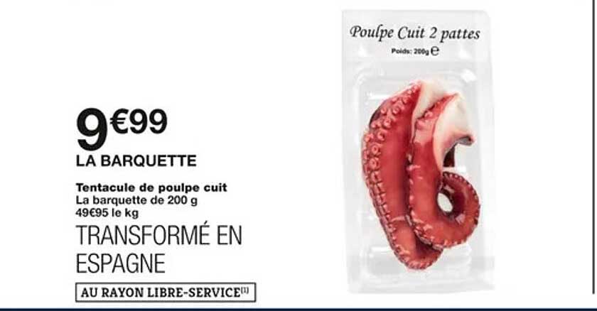 tentacule de poulpe cuit