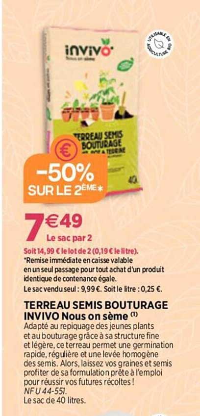 terreau semis bouturage invivo nous on sème