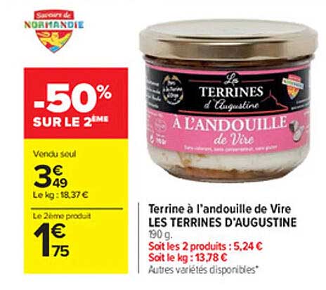 terrine à l'andouille de vire les terrines d'augustine