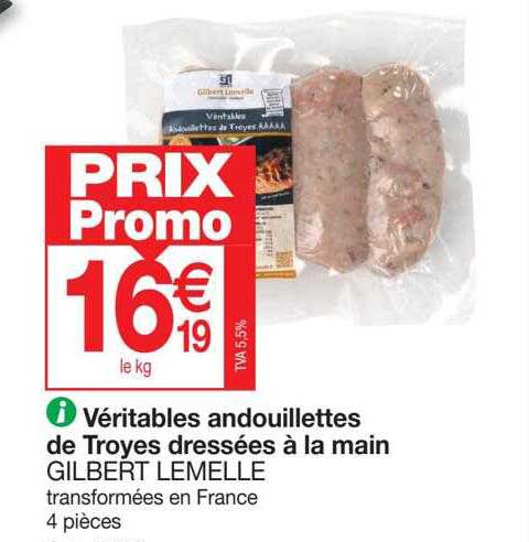 véritables andouillettes de troyes dressées à la main gilbert lemelle