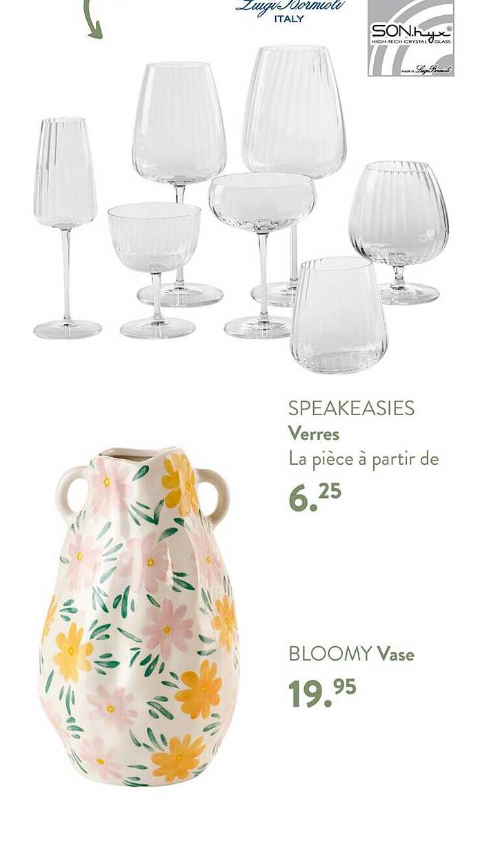 verres speakeasies, vase bloomy