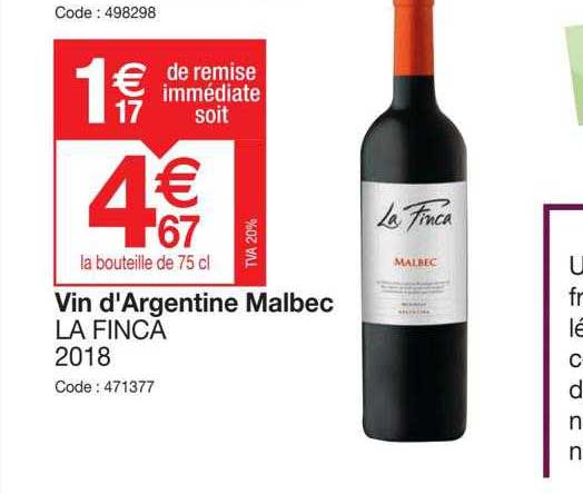 vin d'argentine malbec la finca 2018