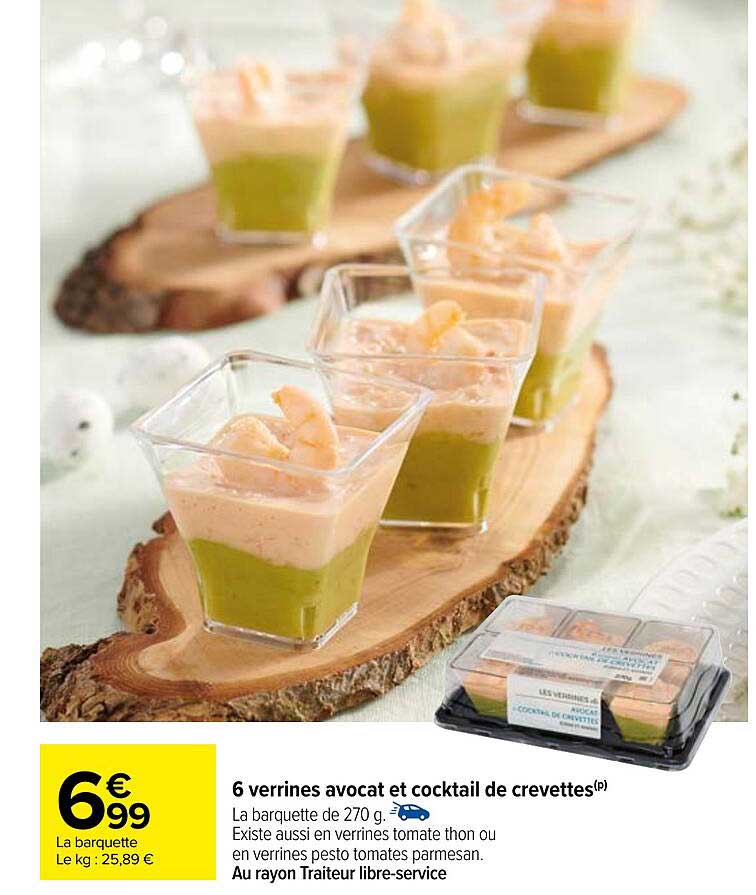 6 Verrines Avocat Et Cocktail De Crevettes