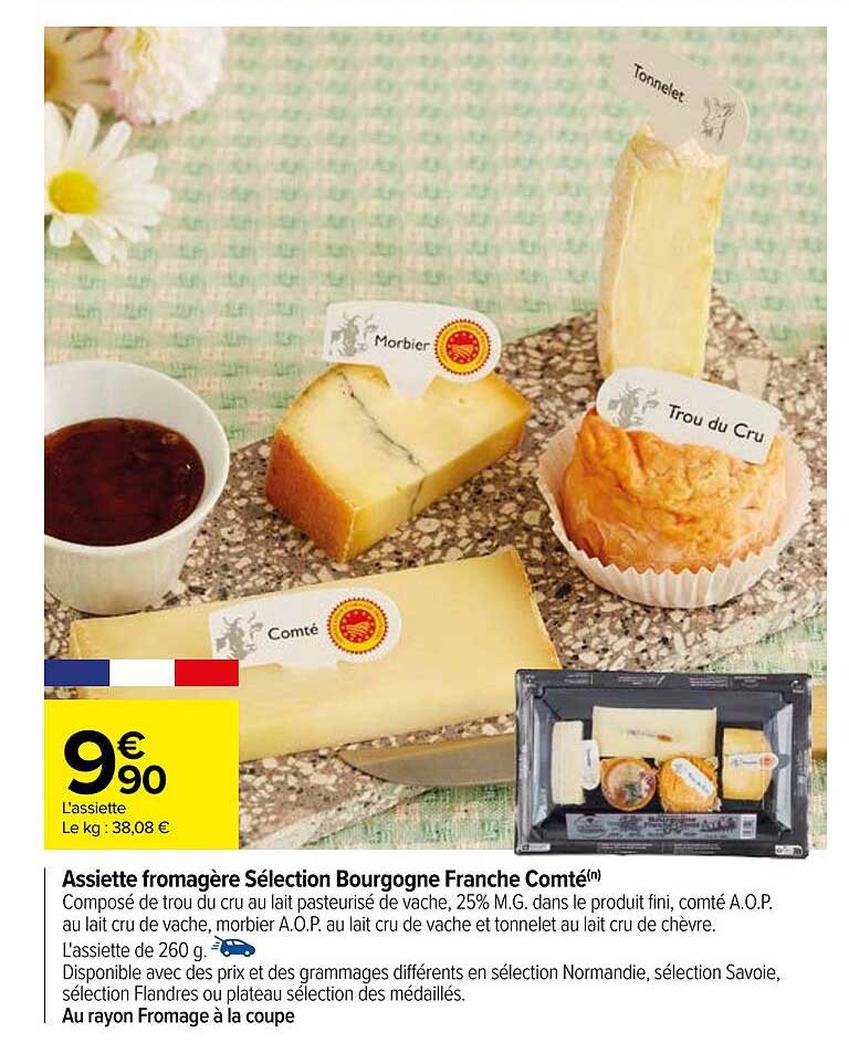 assiette fromagère sélection bourgogne franche comté