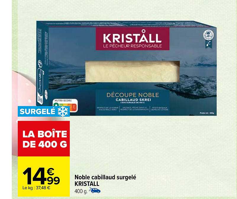 noble cabillaud surgelé kristall