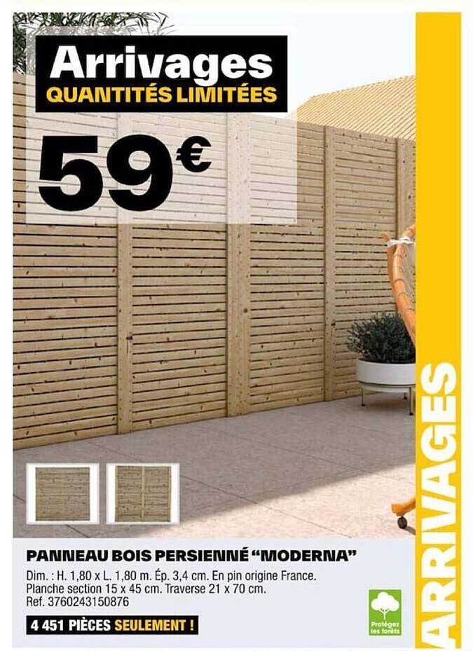 panneau bois persienné "moderna"