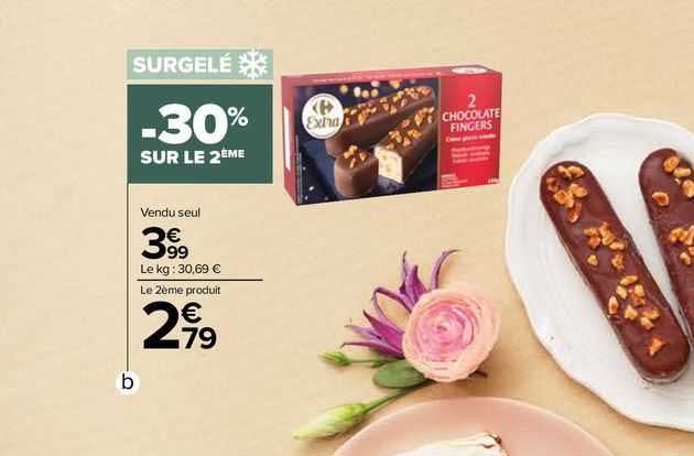 2 chocolat fingers carrefour extra