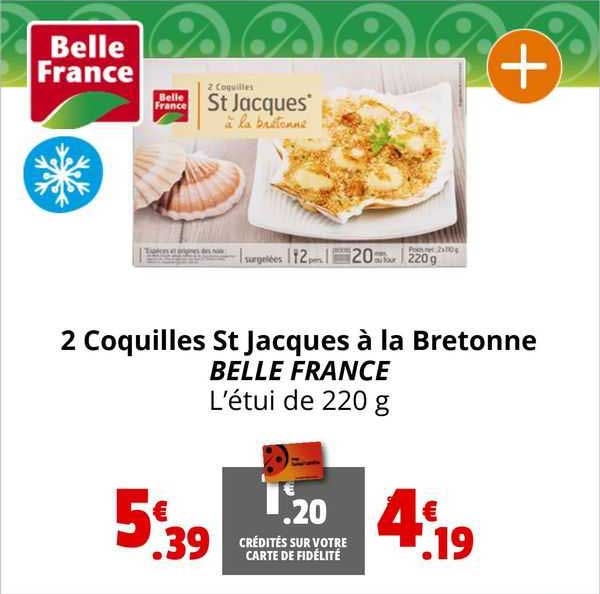 2 coquilles st jacques à la bretonne belle france