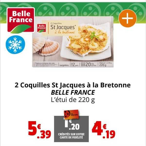 2 coquilles st jacques à la bretonne belle france