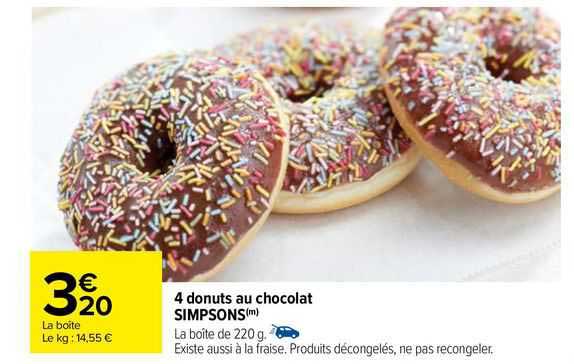 4 donuts au chocolat simpsons