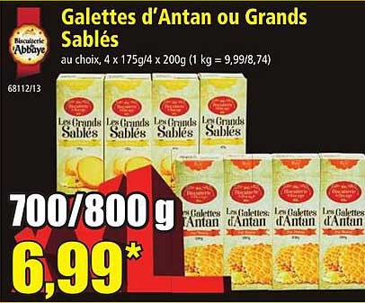 abbaye galettes d'antan ou grands sablés