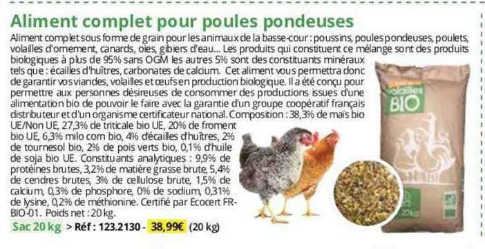 aliment complet pour poules pondeuses