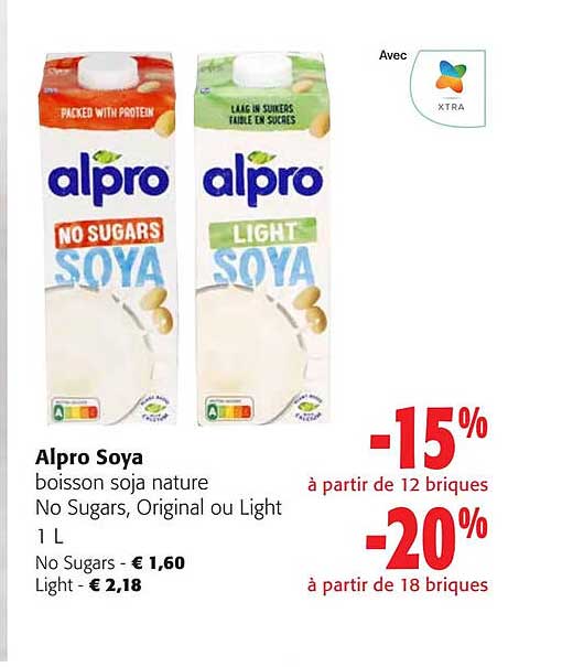 Alpro Soya Boisson Soja Nature No Sugars, Original Ou Light