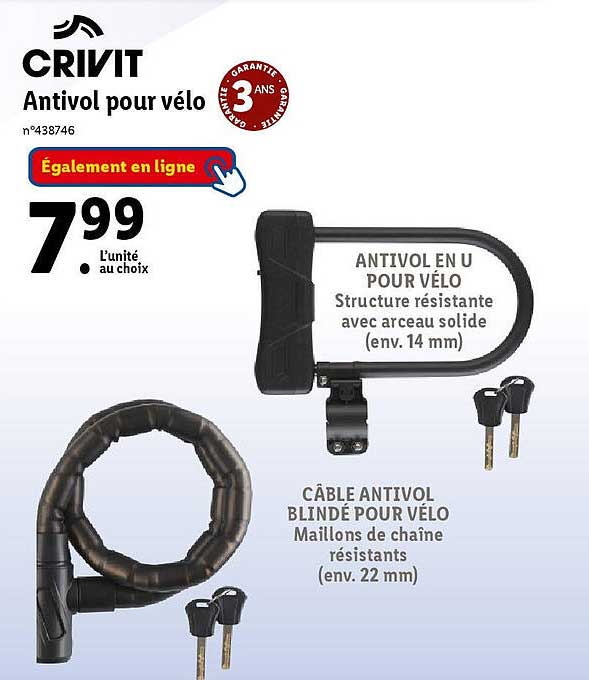 Antivol Pour Vélo Crivit