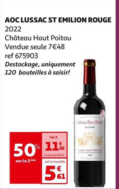 aoc lussac st émilion rouge 2022 château haut poitou