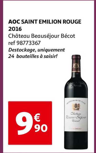 aoc saint émilion rouge 2016 château beauséjour bécot