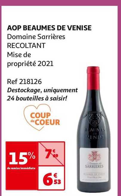 aop beaumes de venise domaine sarrières récoltant  mise de propriété 2021