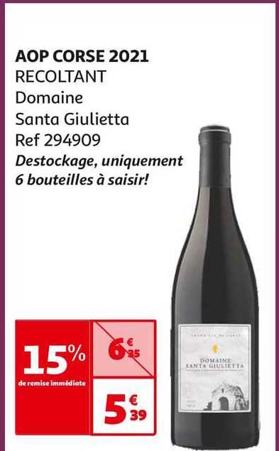 aop corse 2021 récoltant domaine santa guilietta