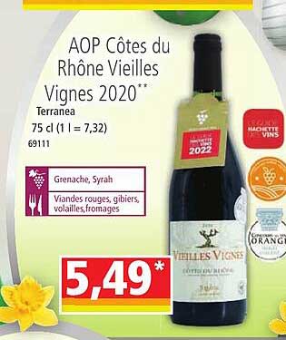 aop côtes du rhône vieilles vignes 2020