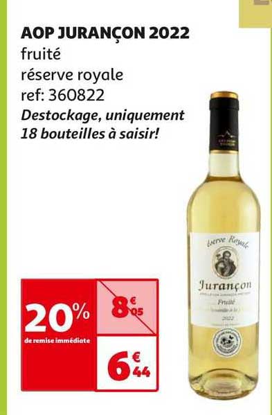 Aop Jurançon 2022 Fruité Réserve Royale