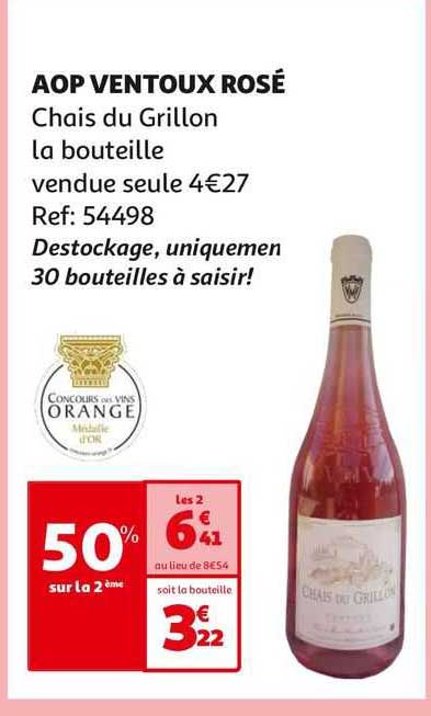 aop ventoux rosé chais du grillon