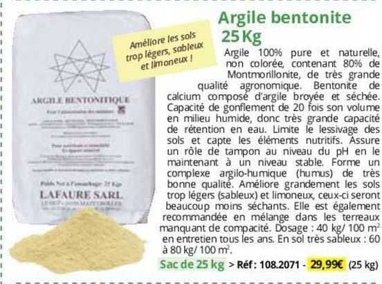 argile bentonite 25kg