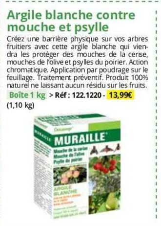 argile blanche contre mouche et psylle