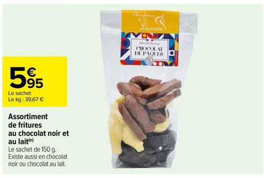 assortiment de fritures au chocolat noir et au lait