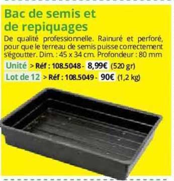 bac de semis et de repiquages