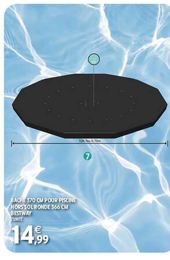 bâche 370 cm pour piscine hors sol ronde 366 cm bestway