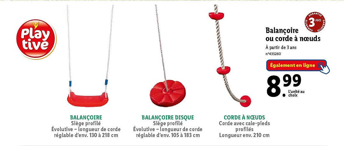 balançoire ou corde à nœuds playtive