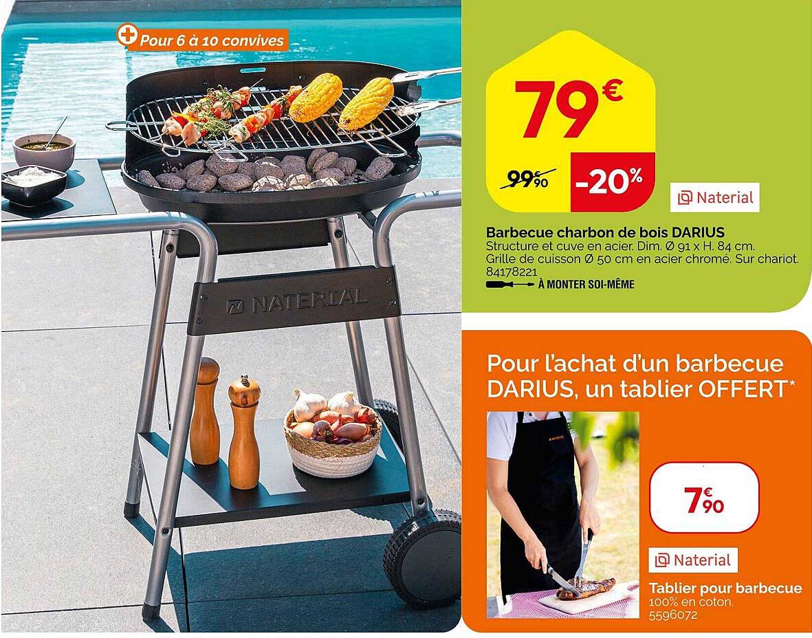 barbecue chardon de bois darius, tablier pour barbecue