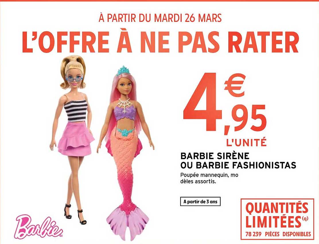 barbie sirène ou barbie fashionistas