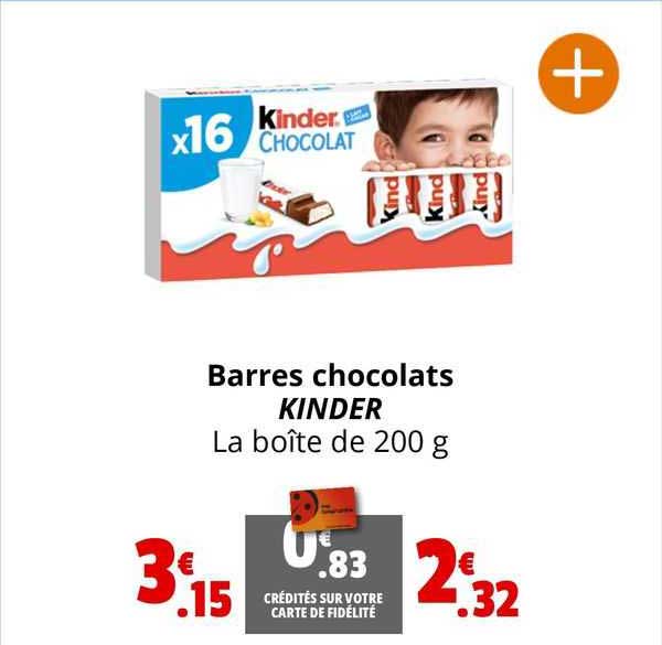 Barres Chocolats Kinder
