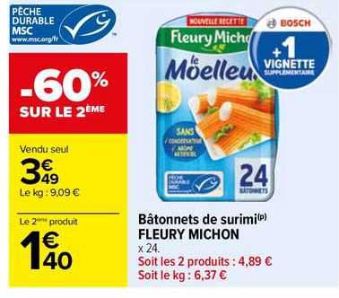 bâtonnets de surimi fleury michon