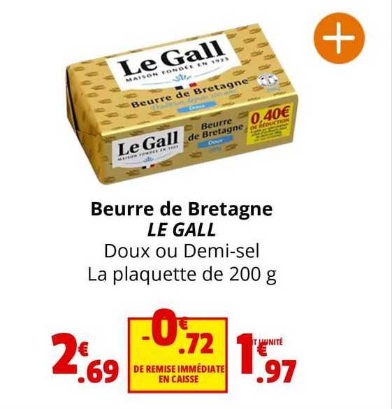 beurre de bretagne le gall doux ou demi-sel