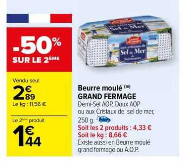 beurre moulé grand fermage