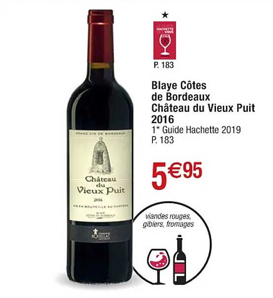 blaye côtes de bordeaux château du vieux puit 2016