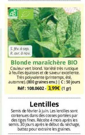 Blonde Maraîchère Bio