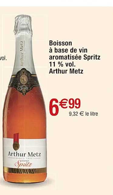 boisson à base de vin aromatisée spritz 11% vol. arthur metz