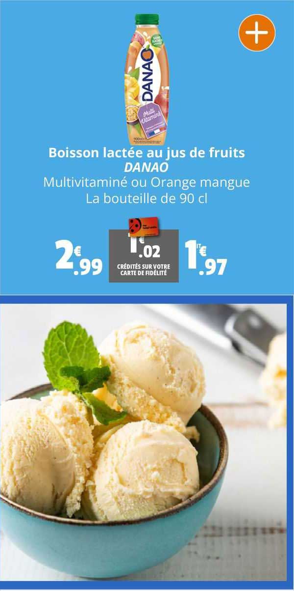 boisson lactée au jus de fruits danao