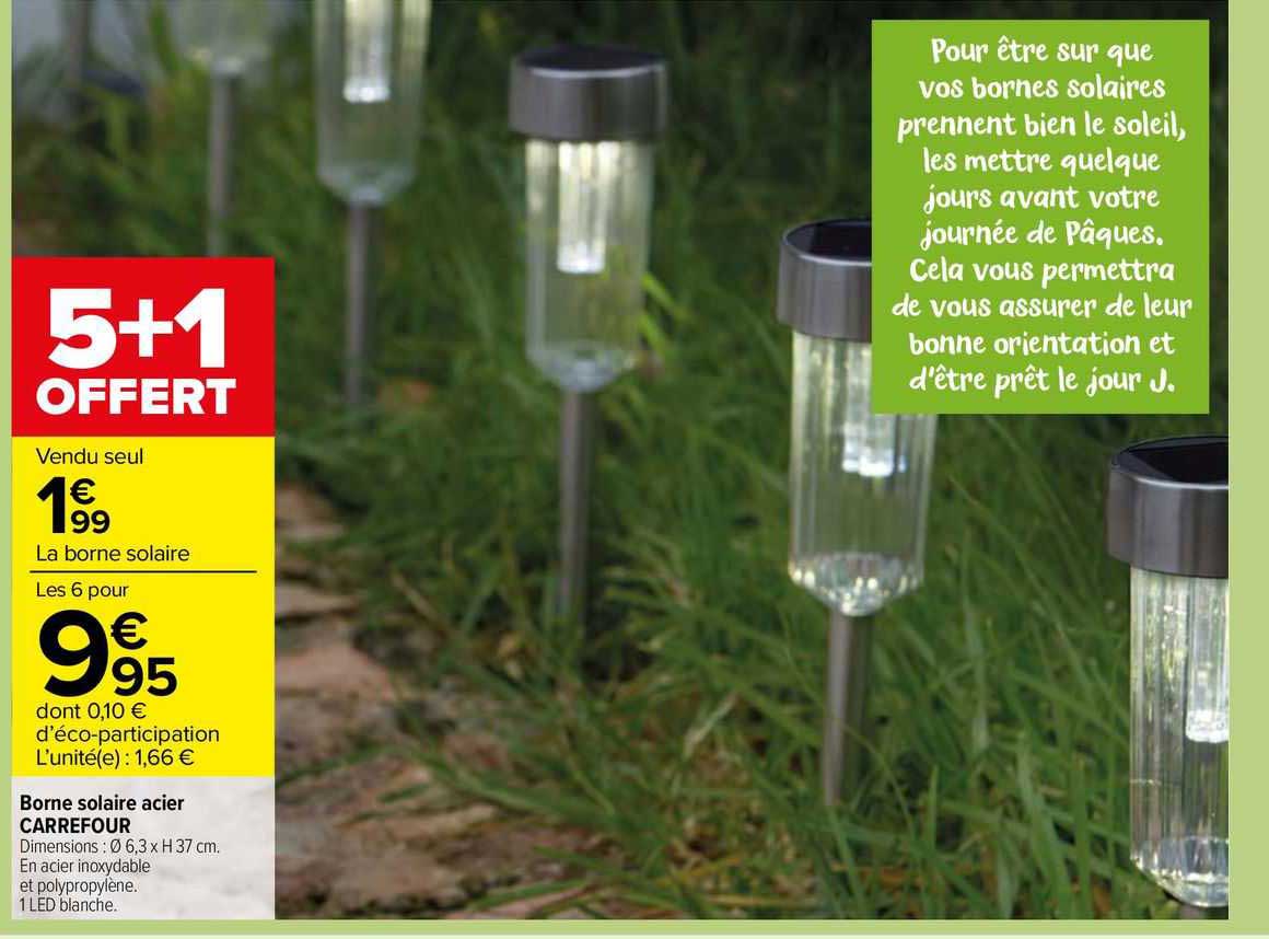 bome solaire acier carrefour