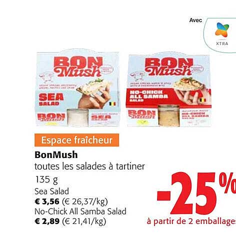 bonmush toutes les salades à tartiner